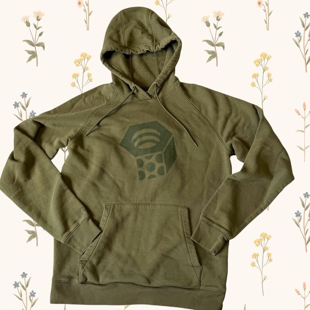 Mountain Hardwear Gorpcore Big Nut Logo Pullover Hoodie - Olive Green Men's M